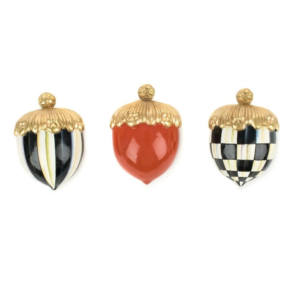 New…… Mackenzie-Childs courtly acorns set of 3